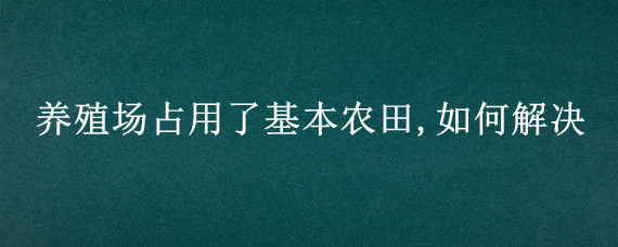 养殖场占用了基本农田,如何解决 养殖占了基本农田怎么办