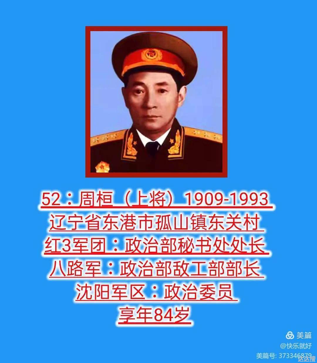 57位开国上将排名